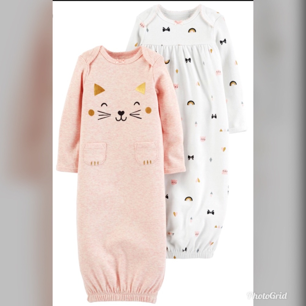 NEW CARTERS 2-Pack Babysoft Sleeper Gowns